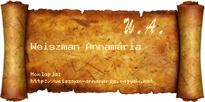 Weiszman Annamária névjegykártya